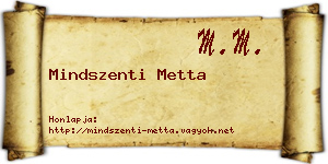 Mindszenti Metta névjegykártya
